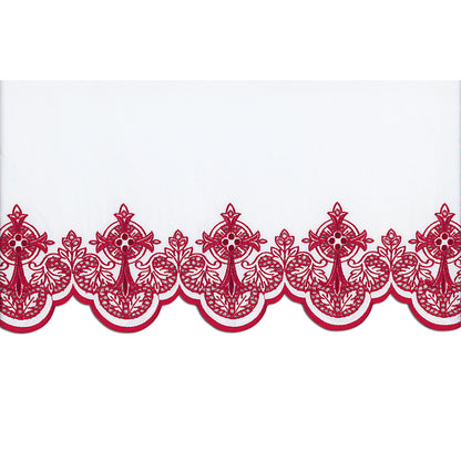 Red Silk Embroidered Altar Cloth - Design BV508R