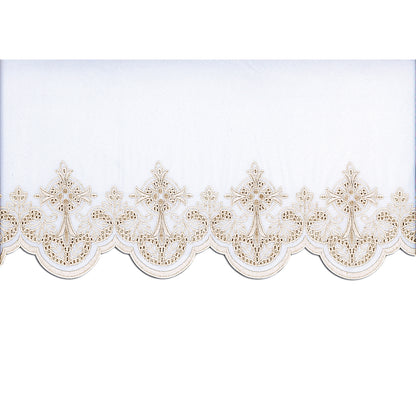 White Silk Embroidered Altar Cloth - Design BV508W