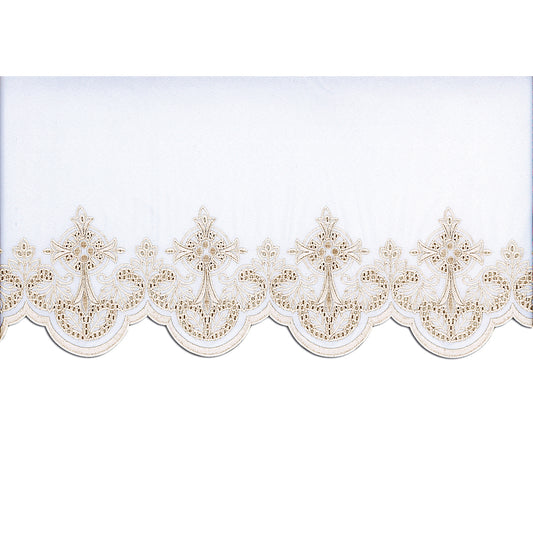 White Silk Embroidered Altar Cloth - Design BV508W