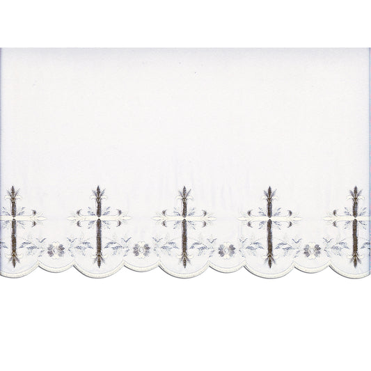 White Silk Embroidered Altar Cloth - Design BV8052