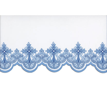Blue Silk Embroidered Altar Cloth - Design BV508B