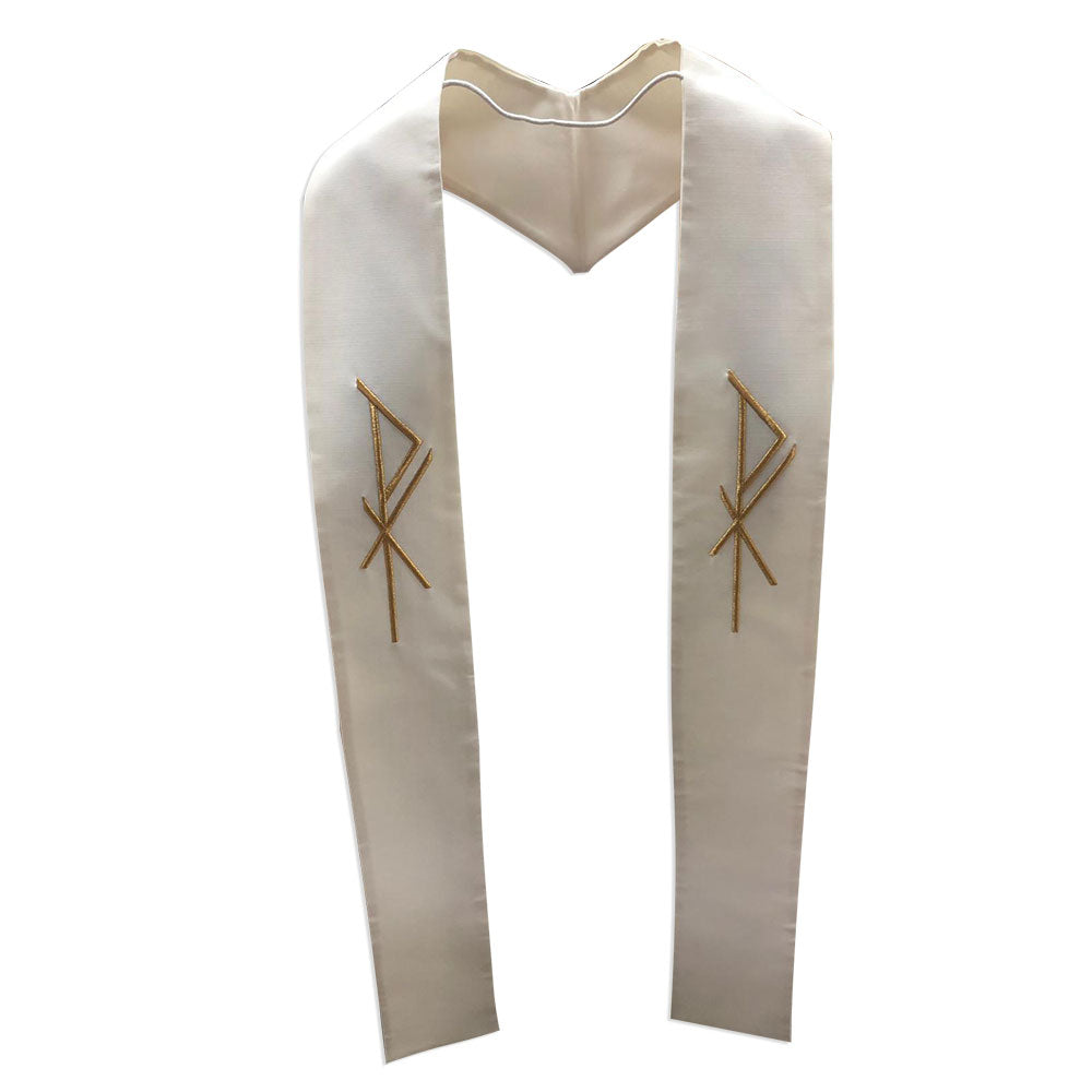 Chi Rho Overlay Stole Off White