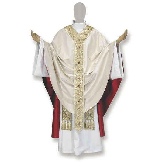 Pure Silk Greek Cross Embroidered Chasuble