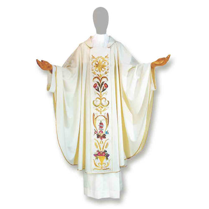 Pure Wool Classic Embroidered Chasuble - Available in 3 Liturgical Colours