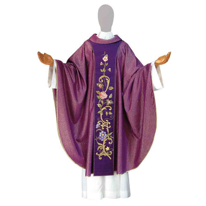 Pure Wool 'Seventh Century' Embroidered Chasuble - Available in 3 Liturgical Colours