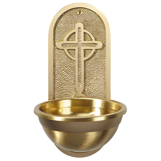 9 3/4" Holy Water Font with Celtic Cross Design