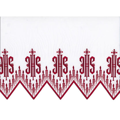Red Silk Embroidered Altar Cloth - Design BV1408R