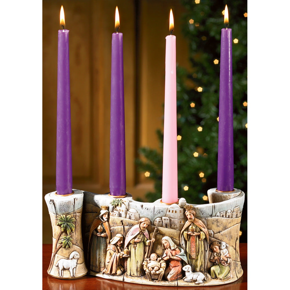 Scroll Nativity Candleholder