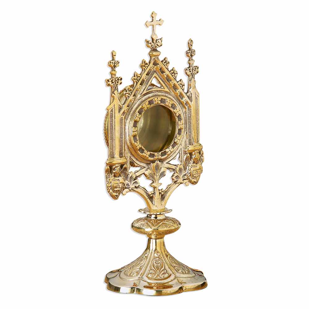 5" Brass Reliquary with Cross