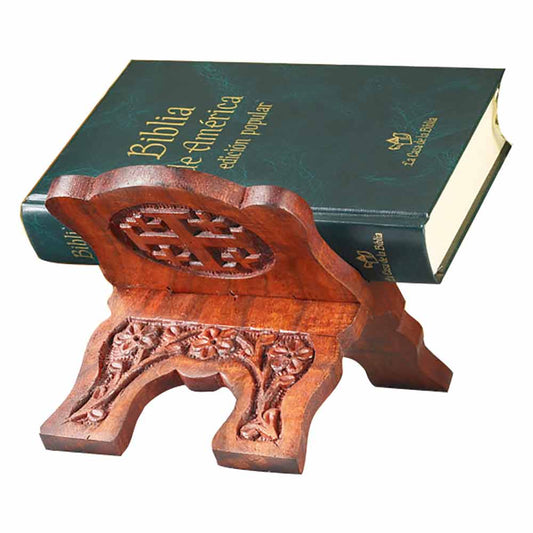 4 1/2" High Rosewood Carved Bible Stand