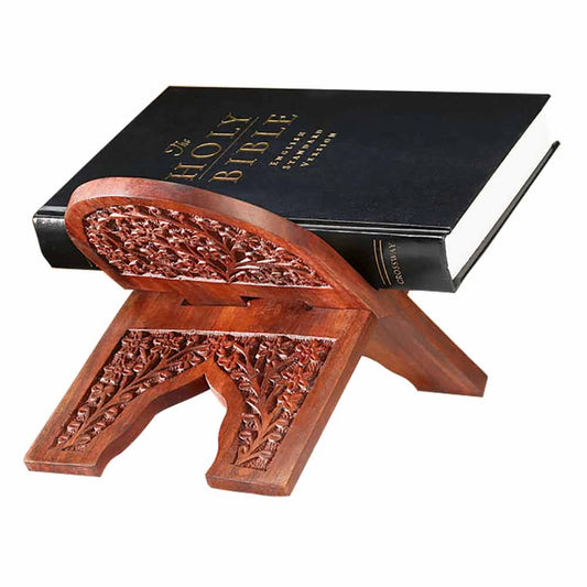 Rosewood Carved Bible Stand