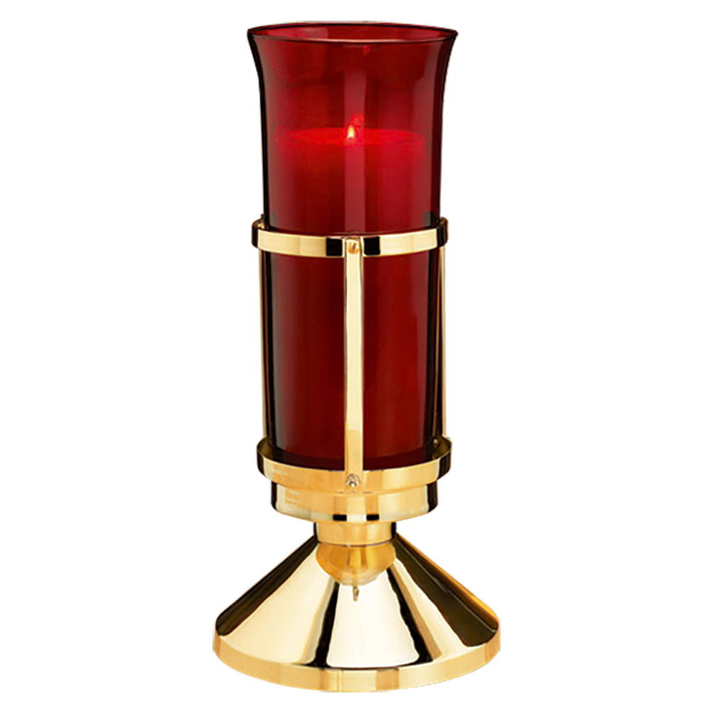 13" Sanctuary Lamp with Ruby Glass