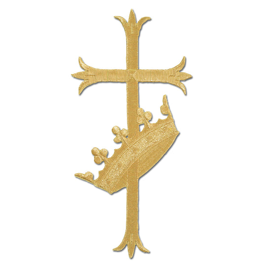 Fleur De Lis Cross with Crown Applique