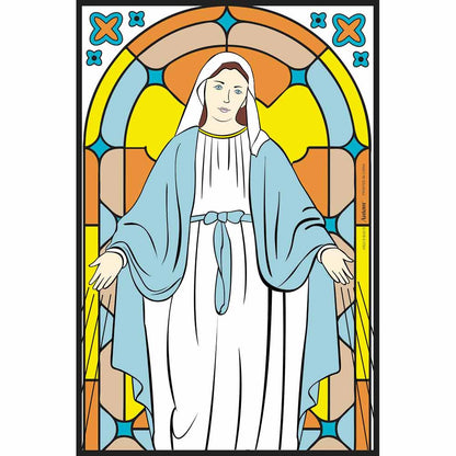 Mary Stained Glassed Window Colouring Poster