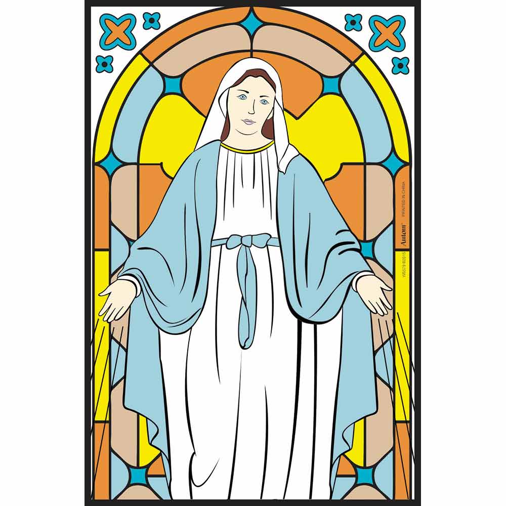 Mary Stained Glassed Window Colouring Poster
