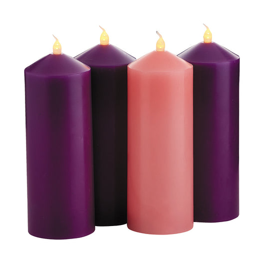 Flameless LED Advent Pillar Candle Set