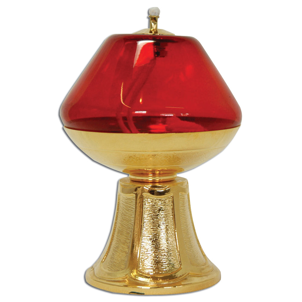 8 3/4" Gold Plated Brass Oil Sanctuary Lamp, Style CL1486