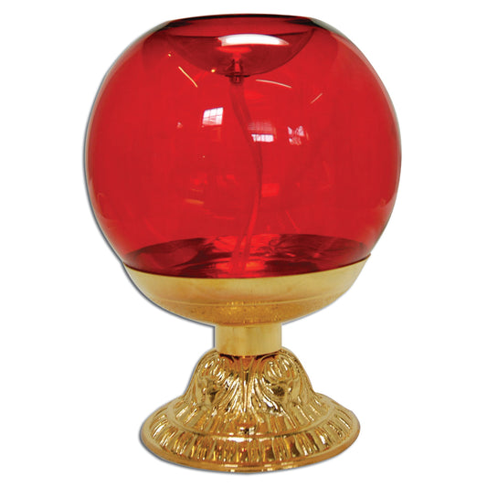 8 3/4" Gold Plated Brass Oil Sanctuary Lamp, Style CL462