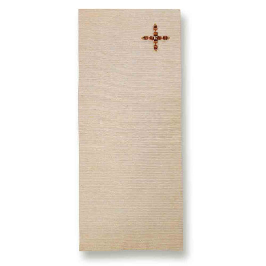 Pure Silk White Lectern Hanging with Embellished Jewells