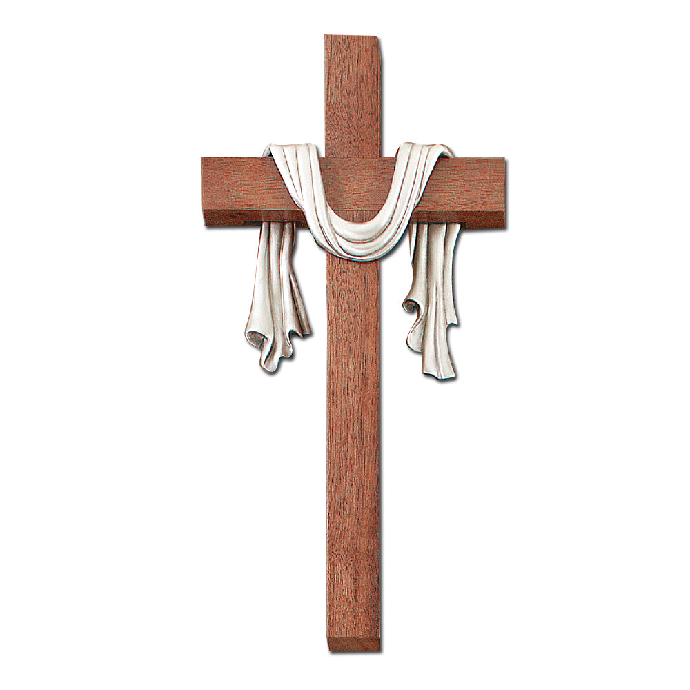 10" Walnut Cross with Pewter Robe, Style JC1161E