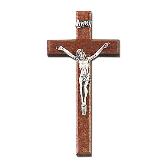 6 1/4" Oak Cross with Metal Corpus, Style JC636E