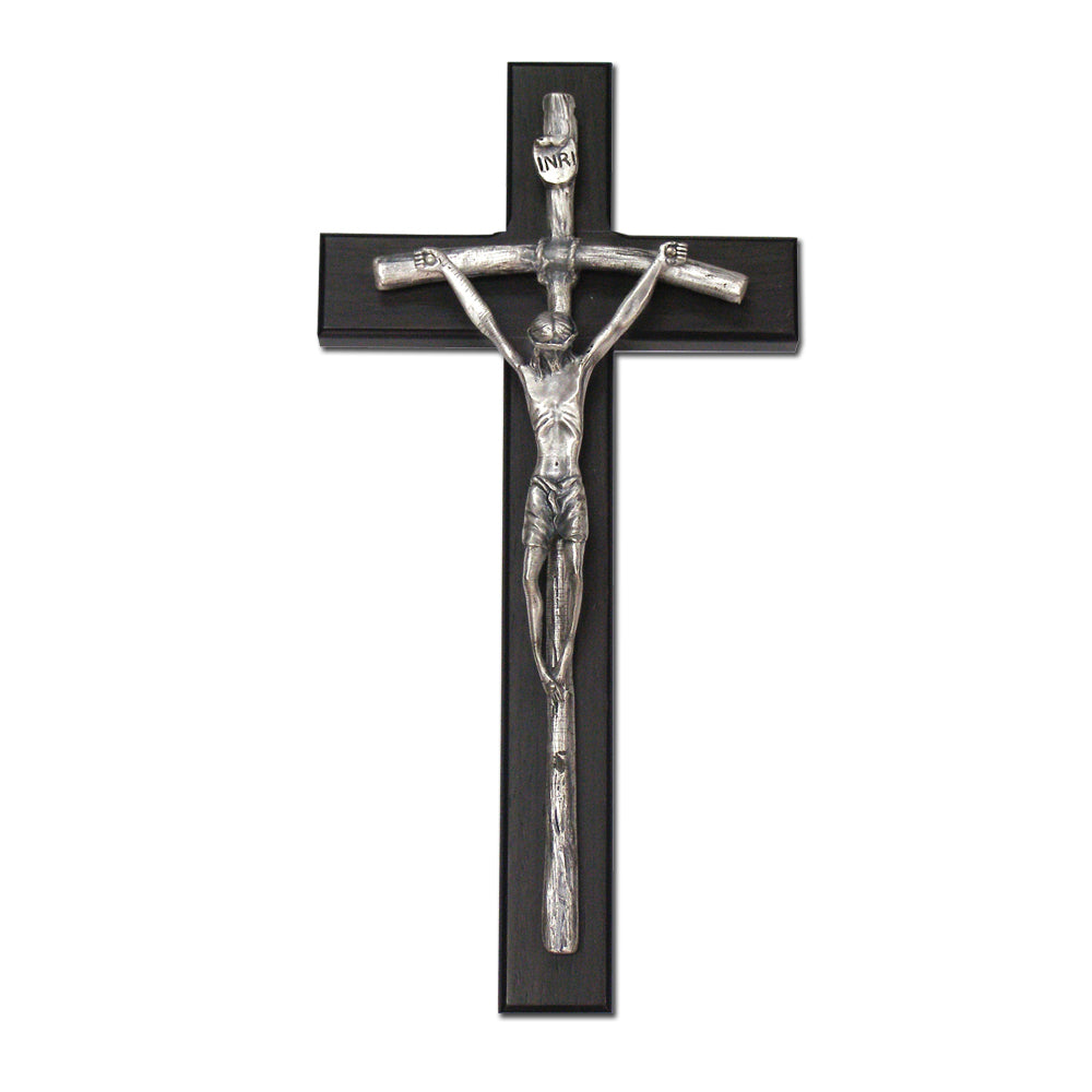 12" Black Papal Crucifix, Style JC8441E