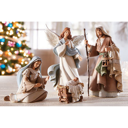 6" Scale 4 Piece Holy Family and Angel Set