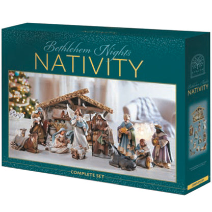 6" Scale 12 Piece Nativity Set with Resin Creche
