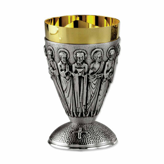 6" High Brass Chalice Featuring The Twelve Apostles