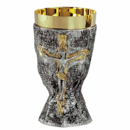 6 1/2" High Crucifix Brass Chalice