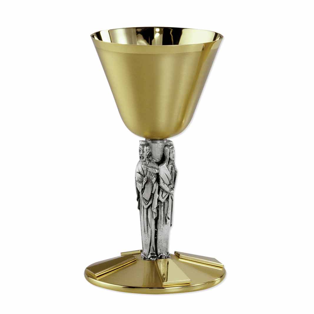 7 3/4" High Four Evangelists Brass Chalice
