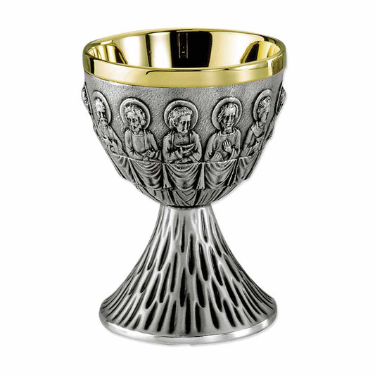 6" High Twelve Apostles Brass Chalice