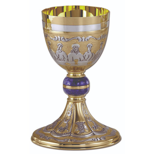 7" Hand Chiselled Chalice Featuring the Twelve Apostles