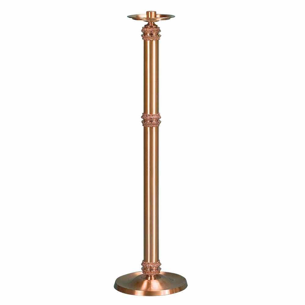 44" Bronze Paschal Candlestick With Round Base
