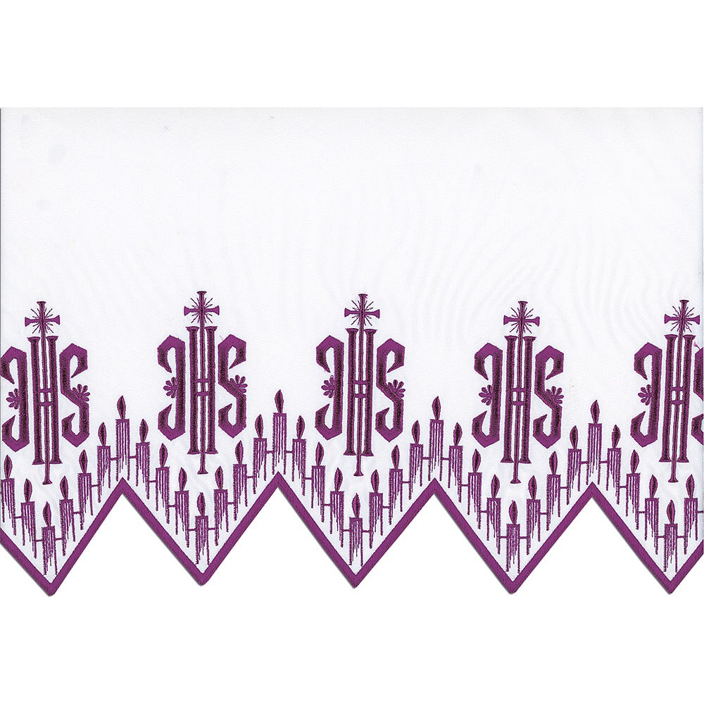 Purple Silk Embroidered Altar Cloth - Design BV1408P