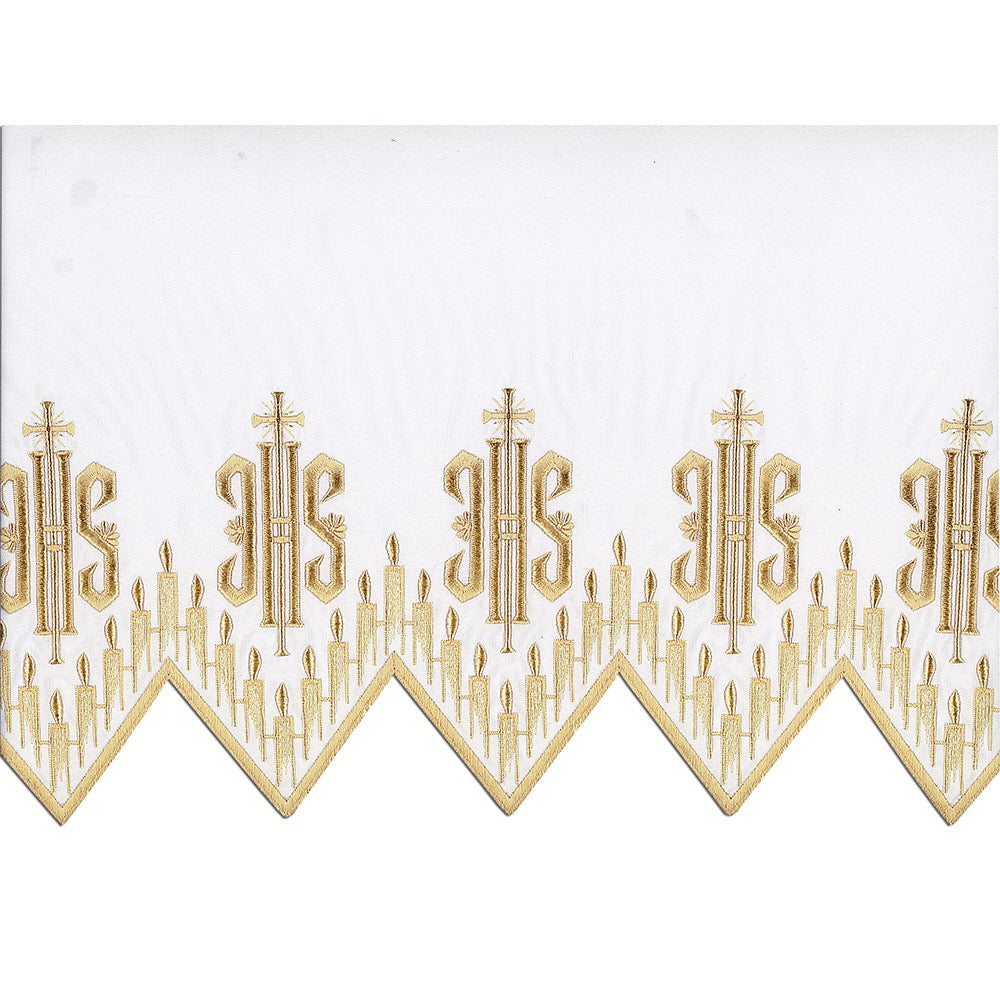 Gold Silk Embroidered Altar Cloth - Design BV1408G