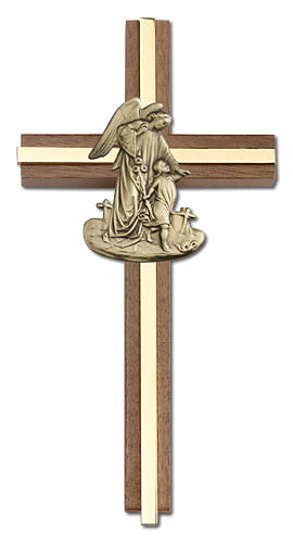 Guardian Angel 6" Wood Cross 5025