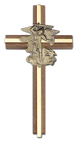 St. Michael The Archangel 6" Metal Wall Cross 5045