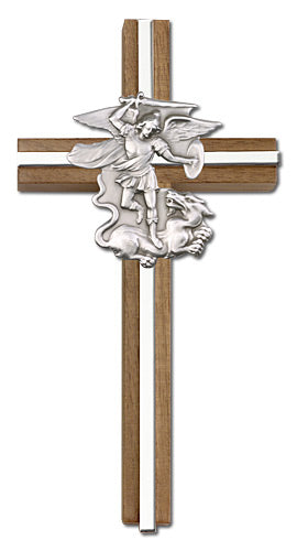 St. Michael The Archangel 6" Metal Wall Cross 5045