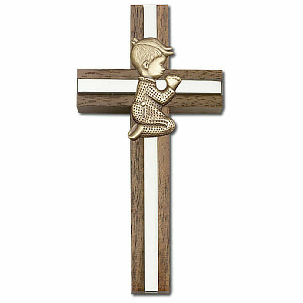 Praying Boy 6" Wood Cross 5065