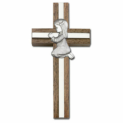 Praying Girl 6" Wood Cross 5070