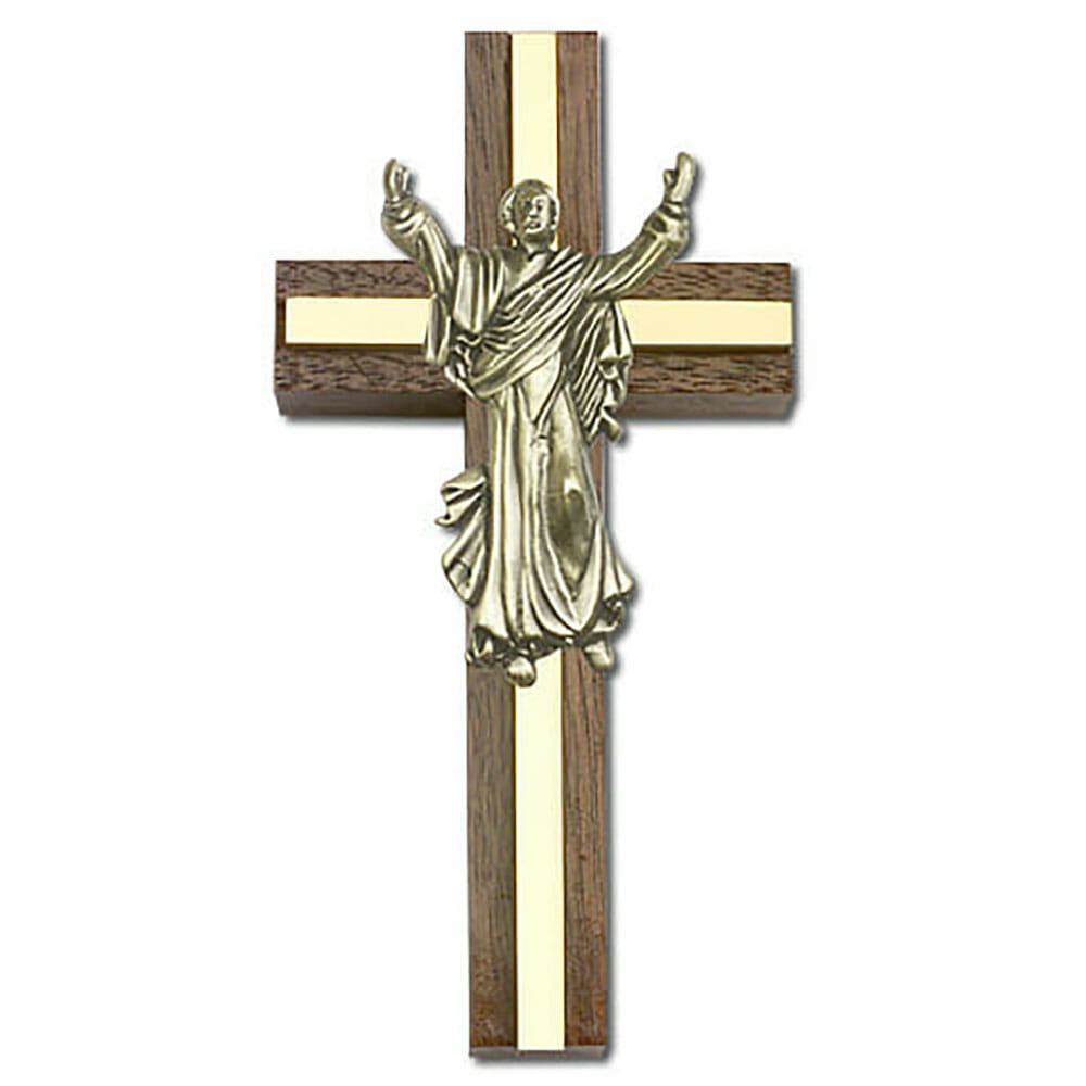 Contemporary Risen Christ 4" Wood Cross 5031