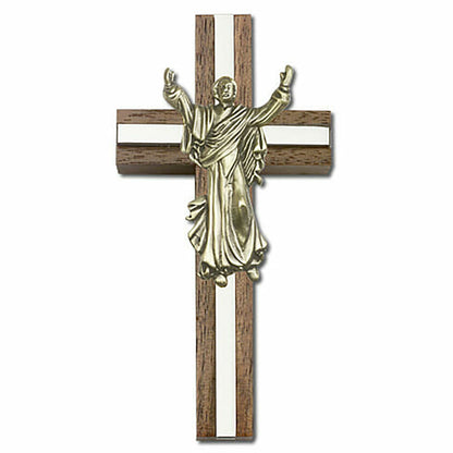 Contemporary Risen Christ 4" Wood Cross 5031