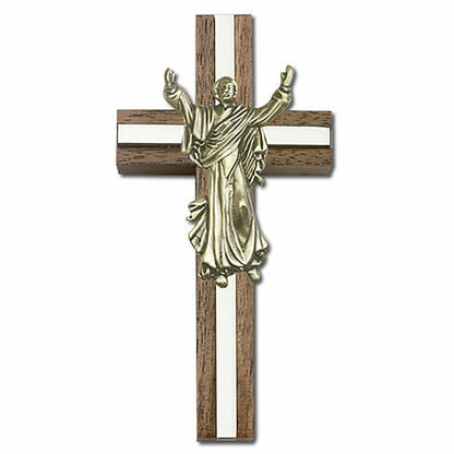 Contemporary Risen Christ 6" Wood Cross 5030