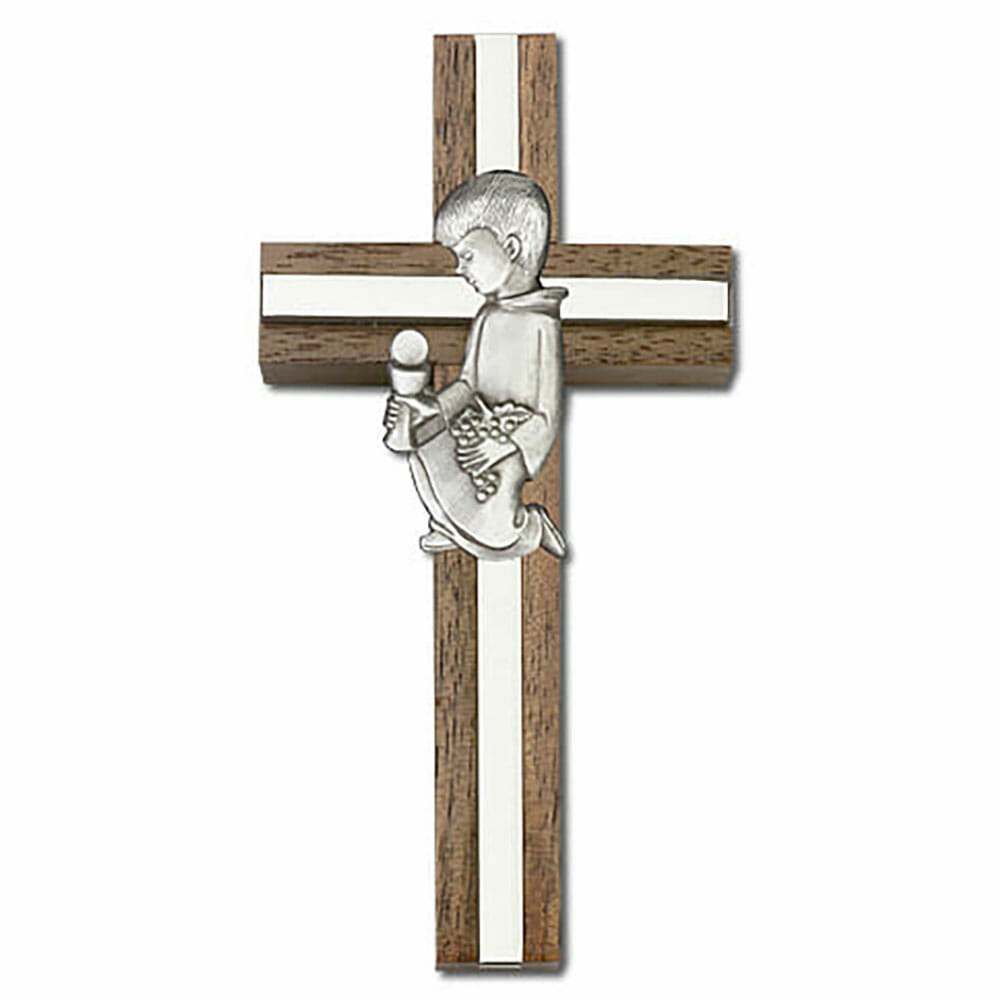 Communion Boy 4" Wood Cross 5432