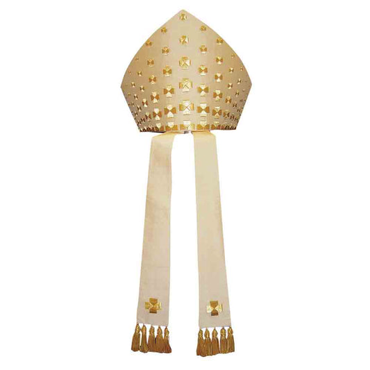 Pure Silk Gold Embroidered Mitre - PBM026M1