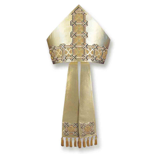 Lurex Gold Embroidered Mitre - PBMM203