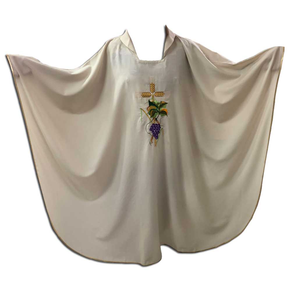 Wheat & Grape Cream Chasuble with Overlay Stole