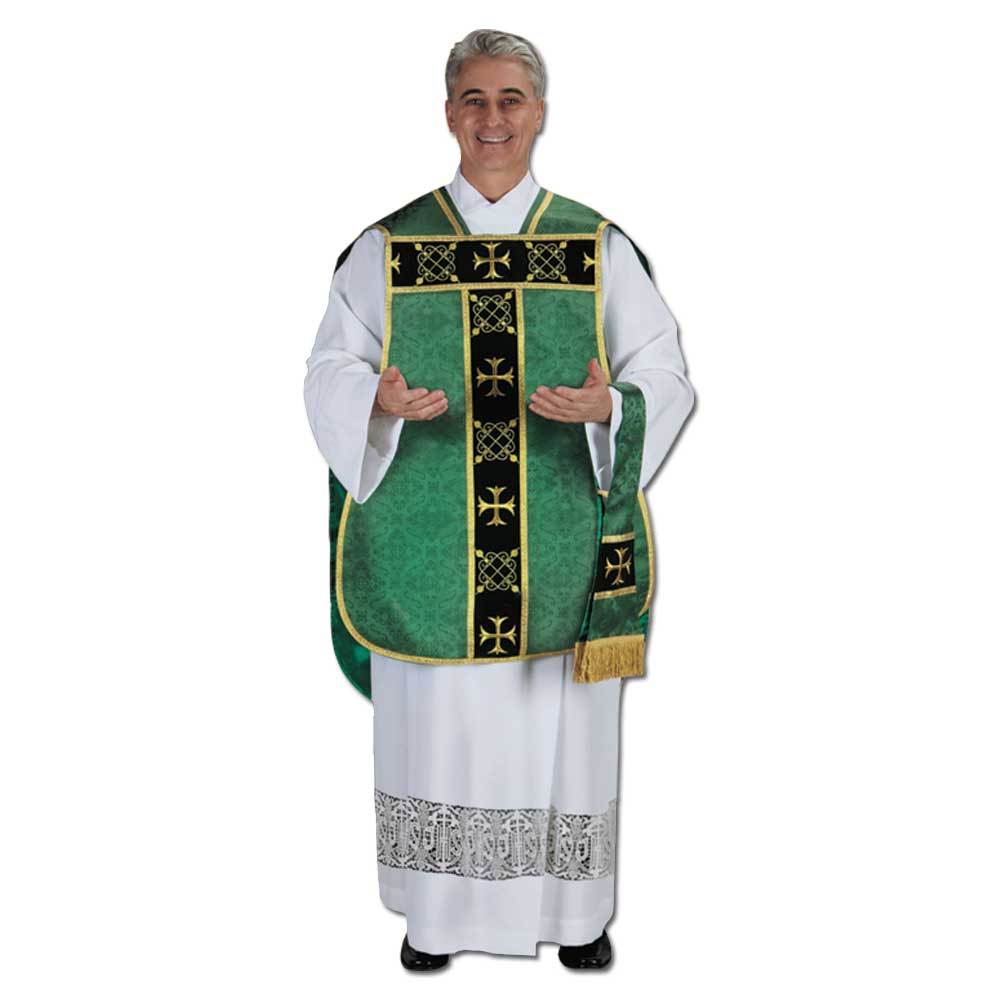 IHS Roman Chasuble - Available in Green, Purple or White