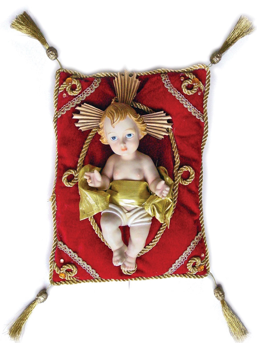 Baby Jesus with Red Velvet Pillow SFBJ6